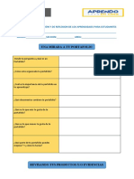 FICHA DE AUTOEVALUACIÓN Y DE REFLEXION DE LOS APRENDIZAJES PARA ESTUDIANTES