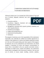 Papel Del Médico Veterinario Zootecnista en La El Manejo de Animales de Laboratorio