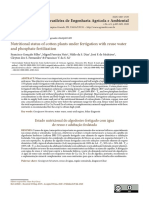 Nutritional Status of Cotton Plants Under Fertigation With Reuse Water and Phosphate Fertilization