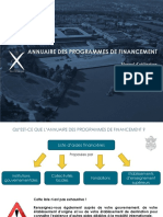 Annuaire Des Programmes de Financement - Manuel D'utilisation