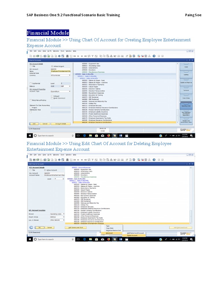 SAP B1 Financial Module Overview | PDF | Finance & Money Management