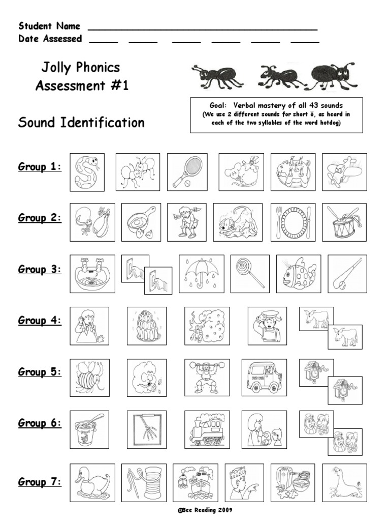 Jolly Phonics Sound Assessment 1 | PDF | Career & Growth