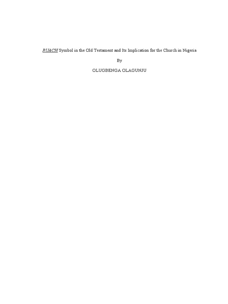 RUACH Symbol in The Old Testament and It | PDF | Religion & Spirituality