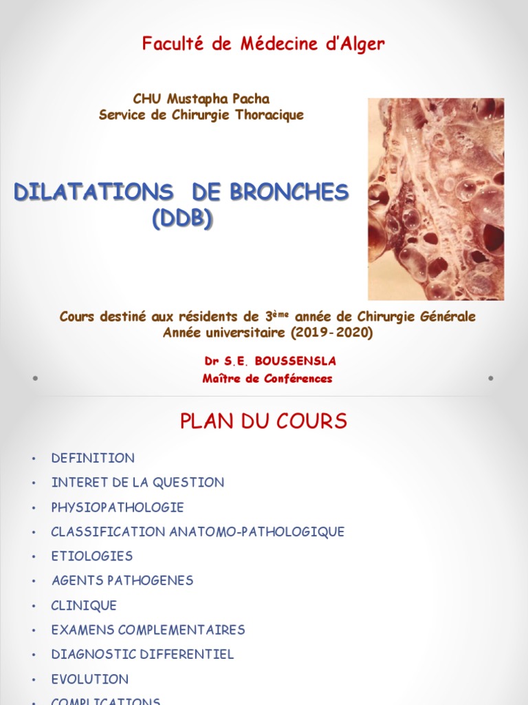 Dilatations des Bronches : DDB en Pneumologie | PDF | Spécialités ...