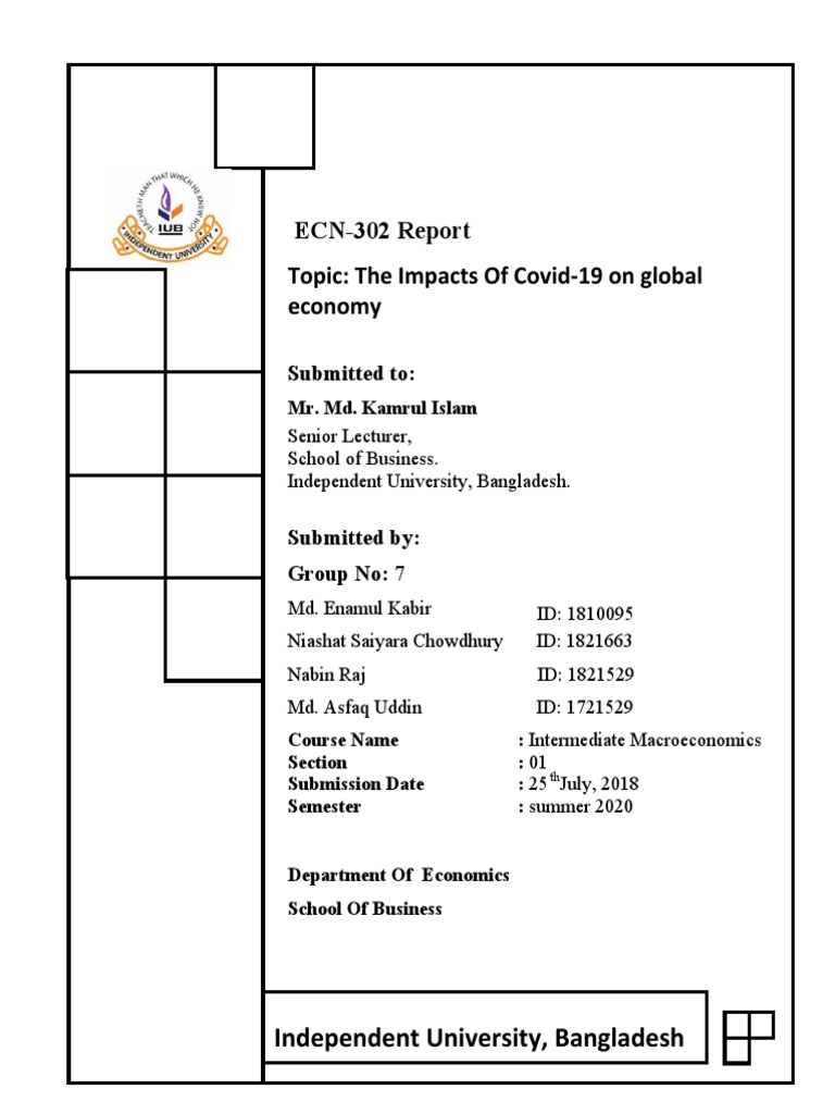 The Impact of Covid-19 On Global Economy | PDF | Labour Economics ...