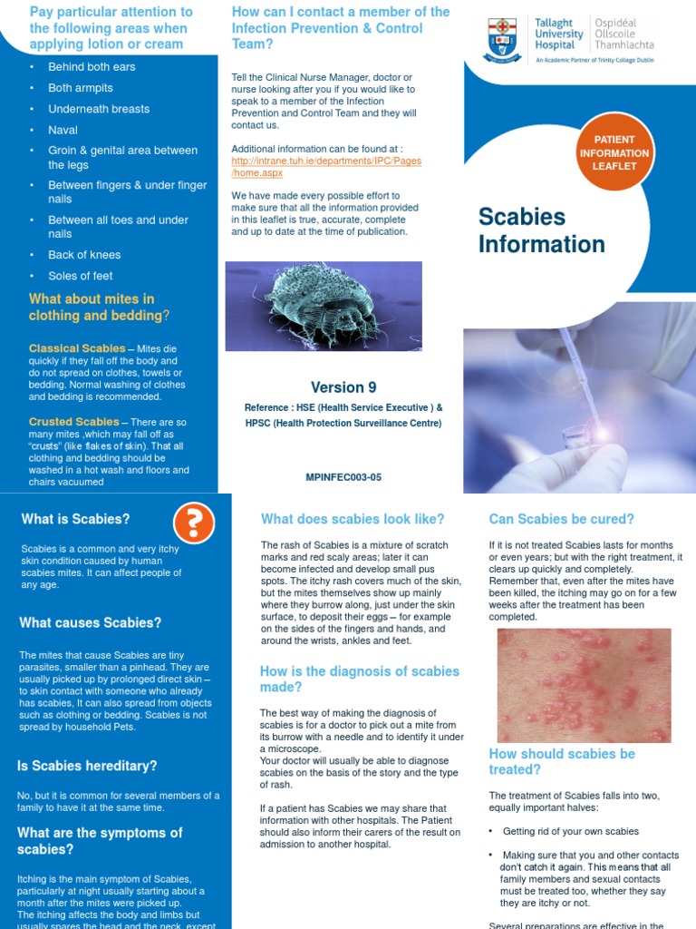 Scabies Information What About Mites in Clothing and Bedding? PDF