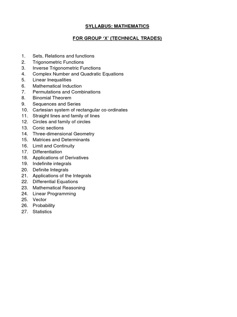 Maths - Syllabus and Model QP PDF | PDF | Integral | Line (Geometry)