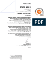 Certificacion Milpo OHSAS-18001-2007