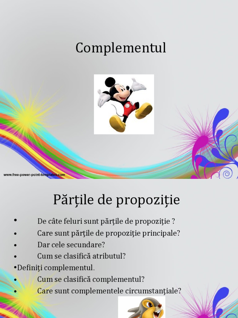 Complementul Direct Indirect Clasa A VII A | PDF