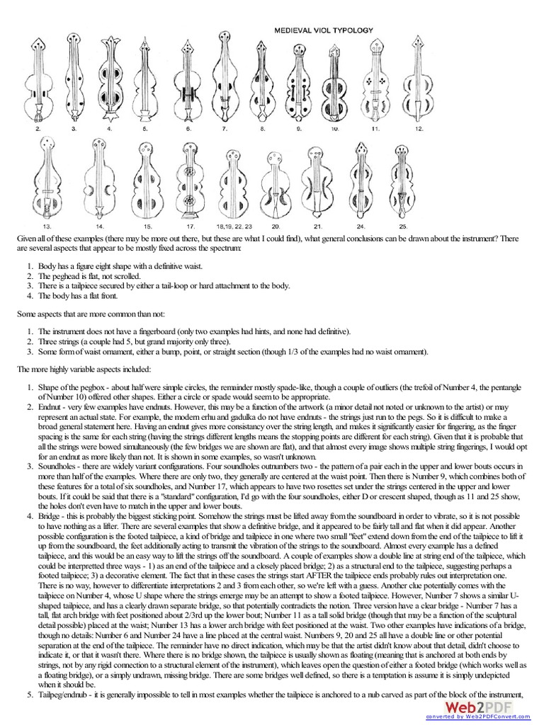 Medieval Viol PDF String Instruments Violin