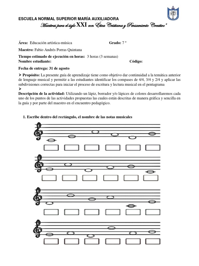 Plan Apoyo Virtual # 3 7grado PDF | PDF | Notación musical Composiciones Musicales