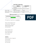 Verb TO BE - Present Form Affirmative Negative Interrogative