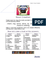 Noun Creation 2 ANSWERS
