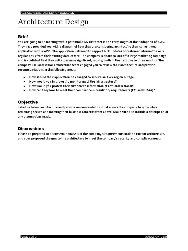 AWS Architecture Design Recommendations | PDF | Computers