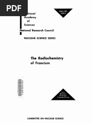The Radio Chemistry Of Francium Us Aec Chemical Elements Elution