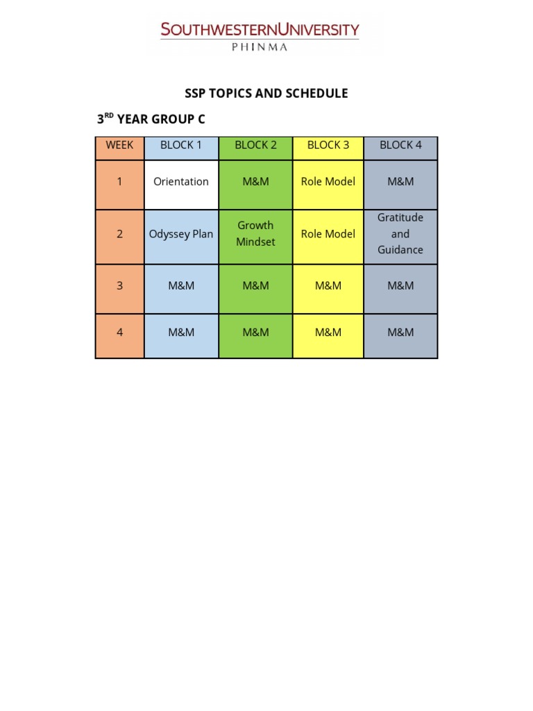 Block Calendar 2nd & 3rd Year | PDF