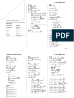 Sunday Worship Service 6 September 2020: Key: E Key: E