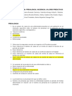 Prguntas Corte Ii Incidencia, Prevalencia y Valores Predictivos