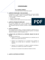 Cuestionario Metabolismo - Ciencia de Los Alimentos