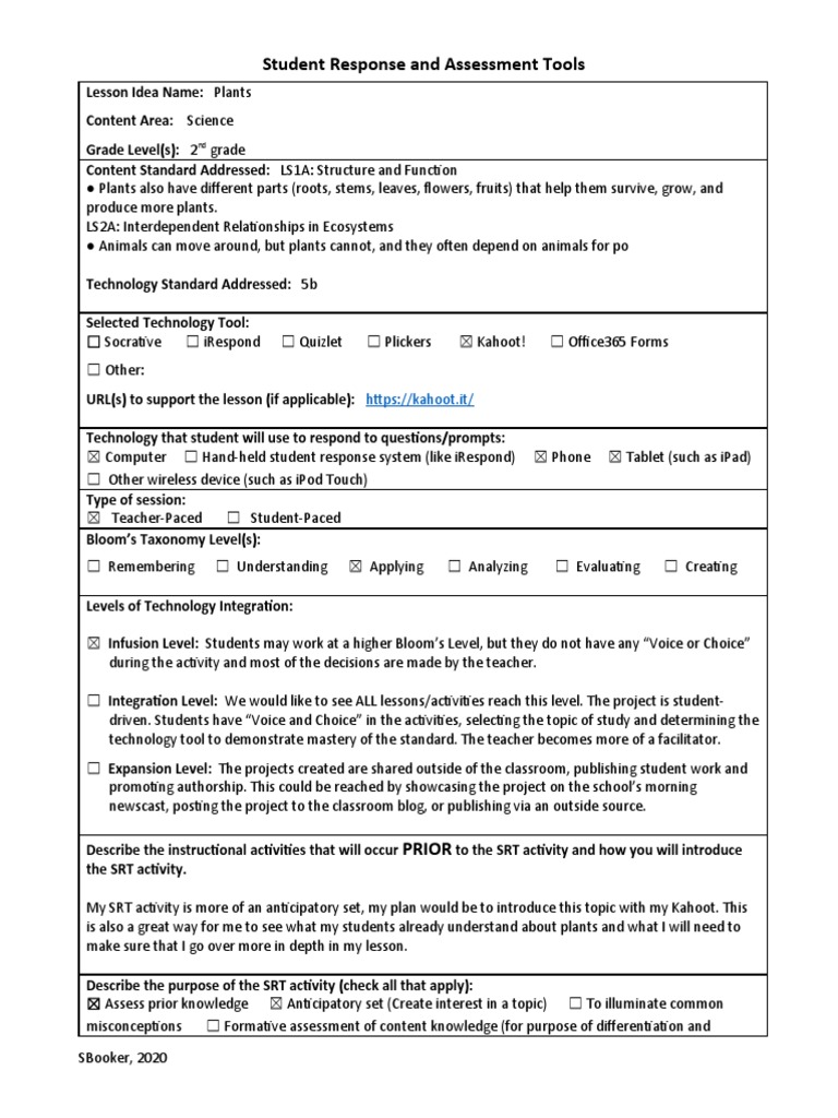 m07 Student Response Tools Lesson Idea Template | PDF | Educational ...