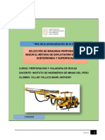 Máquinas Perforadoras A Utilizas Según El Método de Minado.