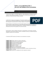 Formatos para La Elaboración y Presentación de Información Exógena 2018