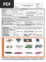 Learning How To Form Sentences Using The Adjective Desempeño, Conocimiento Y/o Producto Taller y Quiz Físico, Virtual