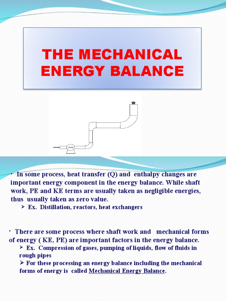 Mechanical Energy Balance PDF