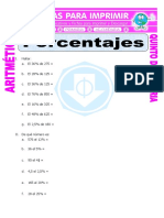 Ejercicios de Porcentajes para Quinto de Primaria PDF