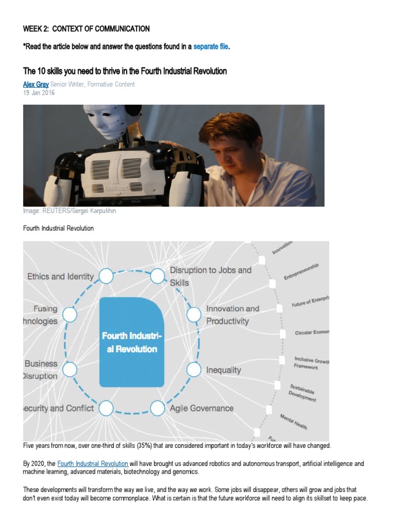 Top Skills for the Fourth Industrial Revolution | PDF | World Economic ...
