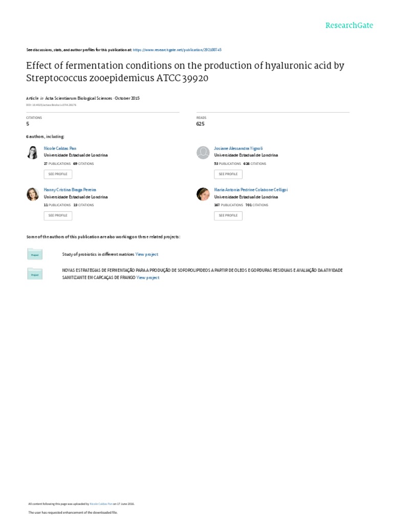 Effect of Fermentation Conditions On The Productio | PDF | Lactic Acid ...