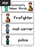 Community Helper Words: Firefighter Mail Carrier Police