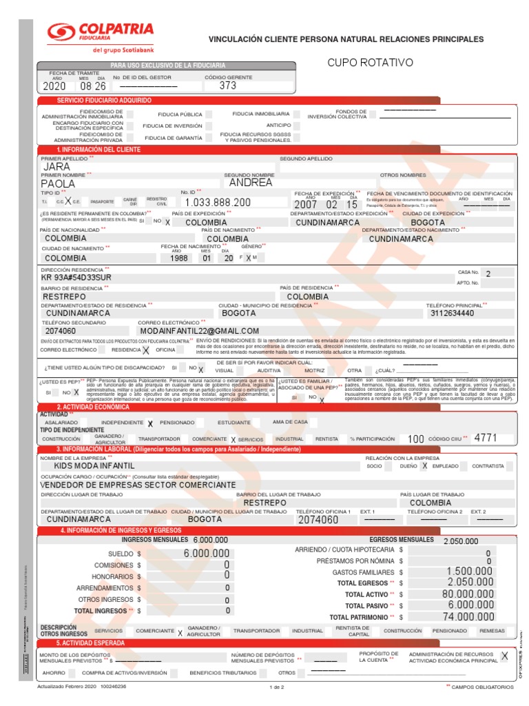 Diligenciamiento de Formato CDT | PDF | Ley de fideicomiso | Biometría