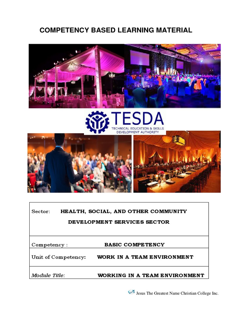 Competency Based Learning Material: Sector: Health, Social, and Other ...
