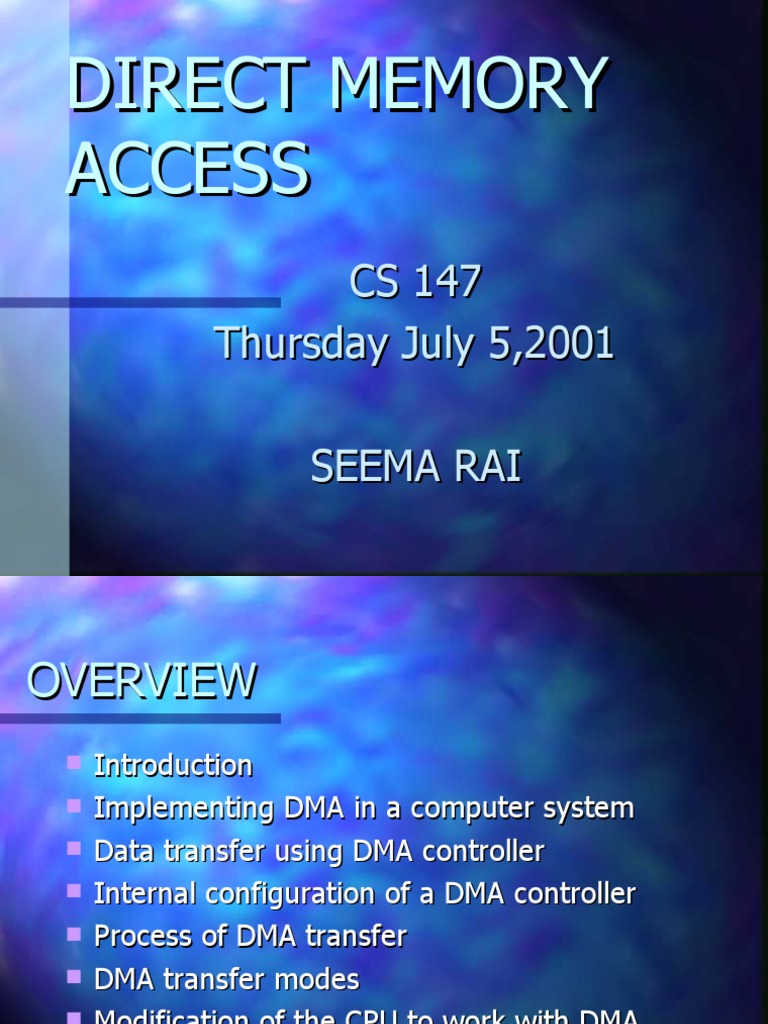 Direct Memory Access | PDF | Computer Data Storage | Input/Output