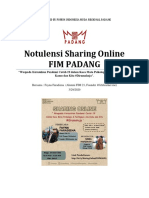 Notulensi Sharing Online FIM Padang 29 Maret 2020