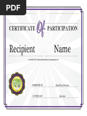 Certificate of Participation