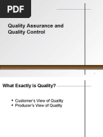 Quality Assurance and Quality Control