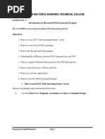 Lab Exercise - 1 Introduction To Microsoft DOS (Command Prompt)