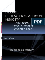 Episode 1: The Teacher As A Person in Society: Joy Pasco Jingle Estoria Kimberly Diaz