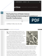 PhillipDCollins TheFaustianFaceOfModernScience-UnderstandingTheEpistemologicalFoundationsOfScientificTotalitarianism 11jun2009 38pp
