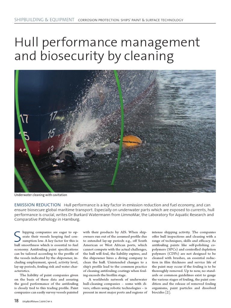 Hull Performance Management and Biosecurity by Cleaning: Shipbuilding ...