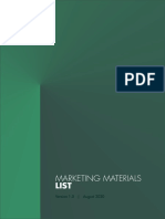 Marketing Materials List
