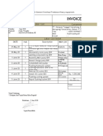 Invoice: Note Part & Labor Cost Custommer Detail