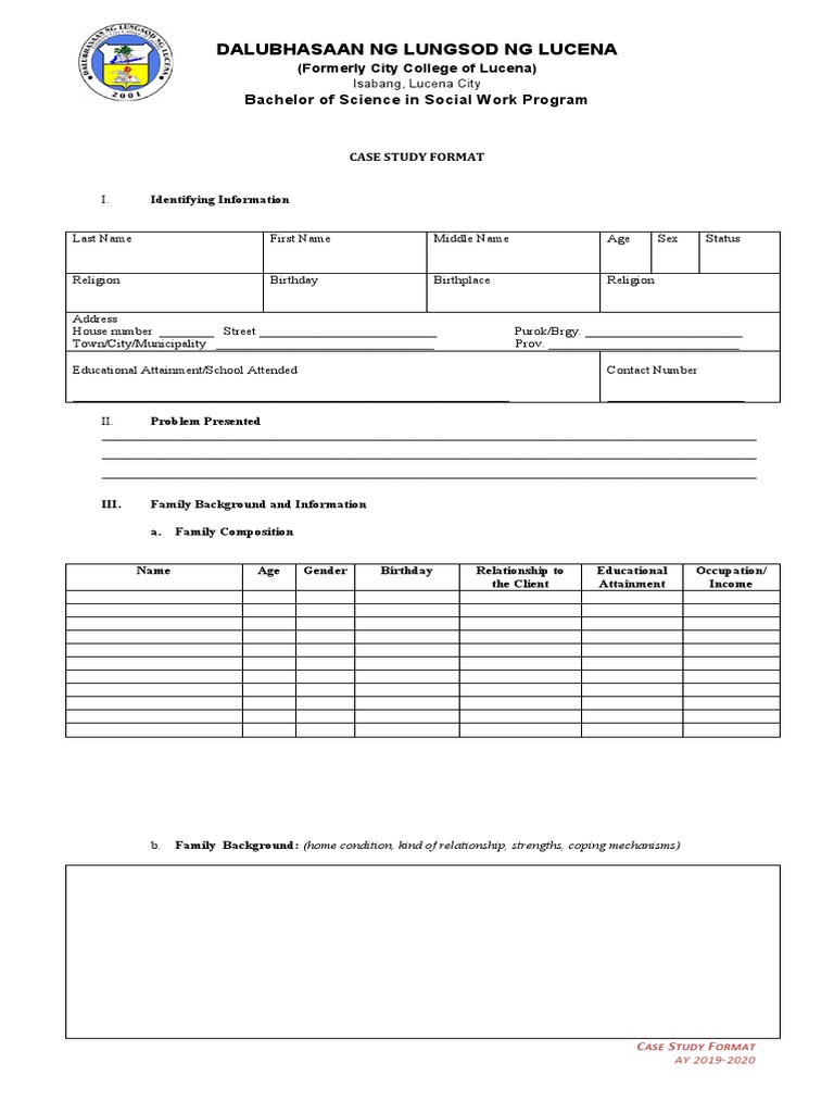 Social Work Case Study Guide | PDF | Case Study | Social Work