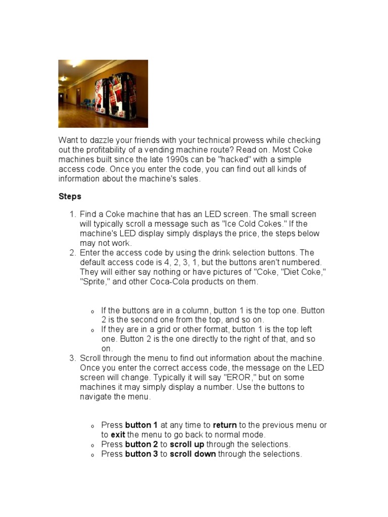 How To Hack A Coca-Cola Machine | PDF | Coca Cola | The Coca Cola Company