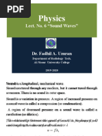 Physics: Lect. No. 6 "Sound Waves"