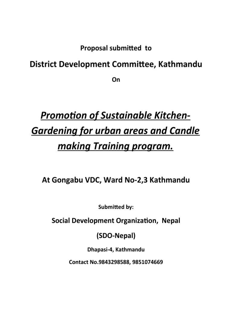 Sustainable Kitchen Gardening Proposal | PDF | Kathmandu | Sustainability