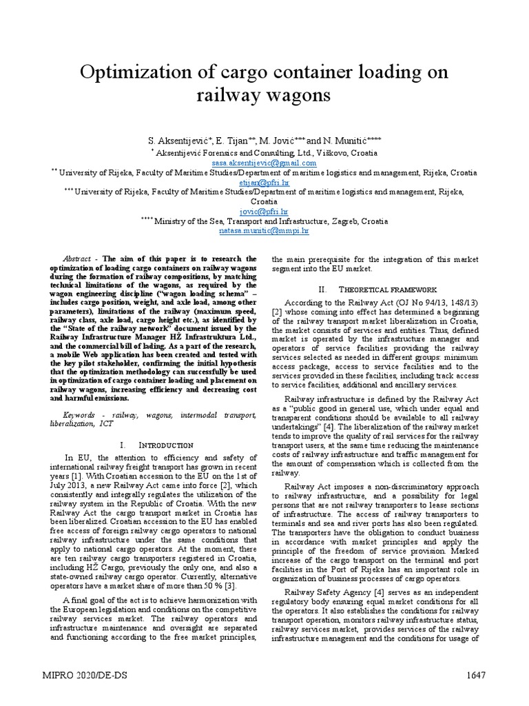 Optimizing Cargo Loading on Rail Wagons | PDF | Rail Transport | Cargo