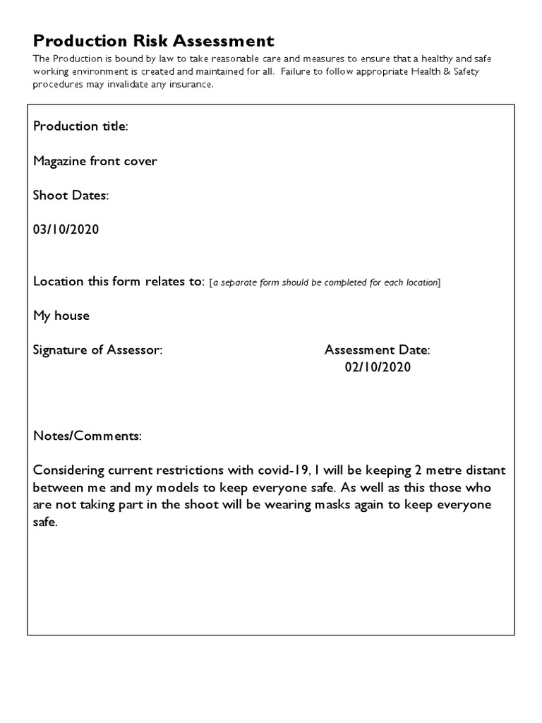 Production Risk Assessment Guidelines | PDF | Hazards | Risk